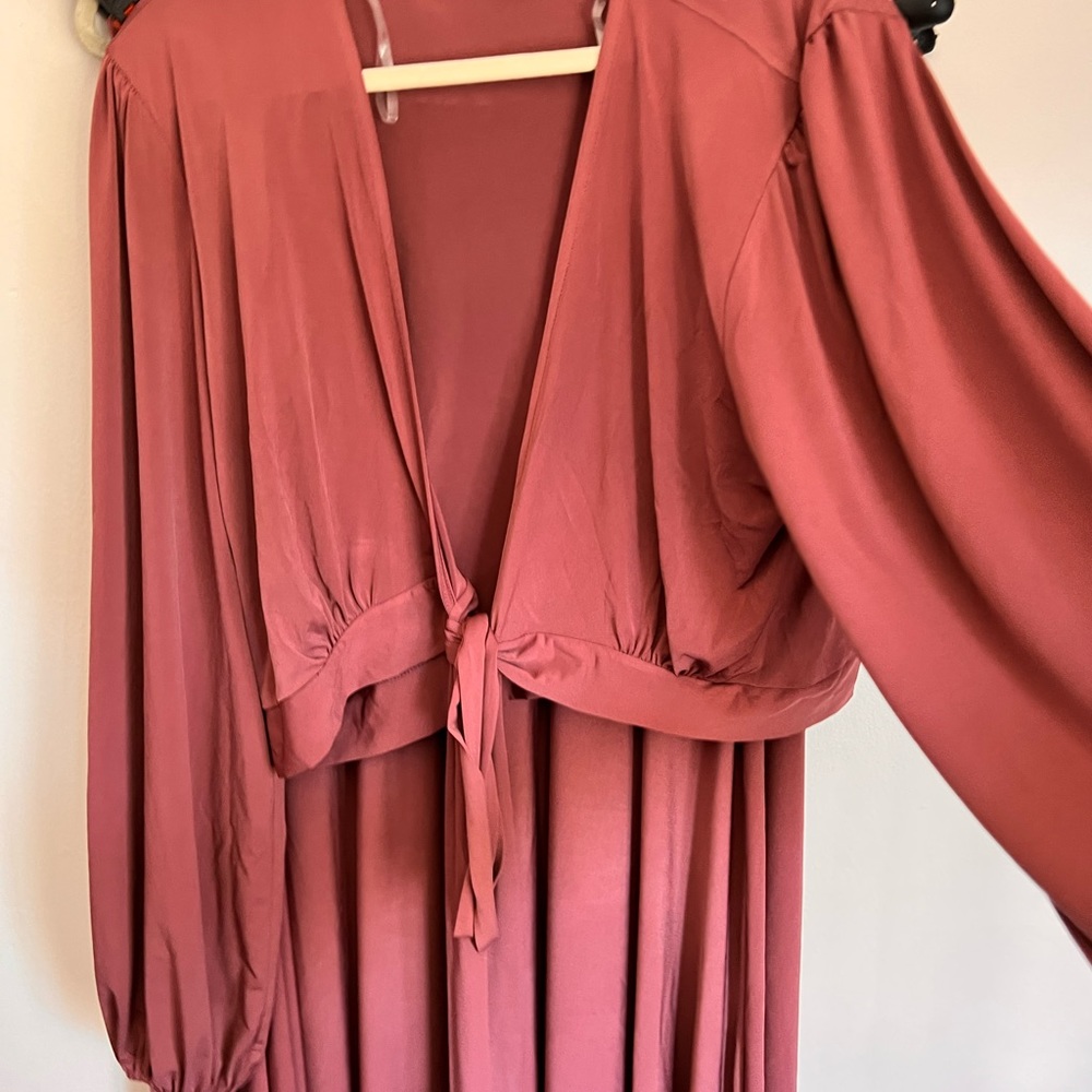 Wine 2 piece skirt wrap blouse combo, NWOT 3xl